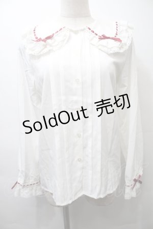画像: LOLITA / はしごリボンレースブラウス  白ｘ赤 S-25-10-26-017-LO-BL-HR-ZS