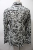 画像2: ALGONQUINS / プリント総柄シャツ  白ｘグリーン S-25-10-26-024-AL-BL-HR-ZS (2)