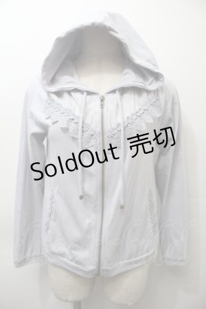 画像: axes femme / レース使いフードパーカー  サックス S-25-10-26-028-AX-TO-HR-ZS