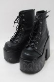 画像1: Demonia / ヒールレースアップブーツ  黒 S-25-10-26-003-PU-SH-HR-ZS (1)