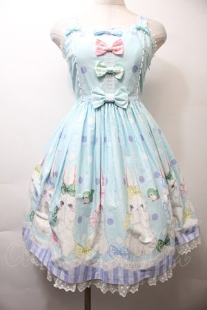 画像: Angelic Pretty / マシュマロバニーリボンジャンパースカート  サックス S-25-10-26-037-AP-OP-SZ-ZS