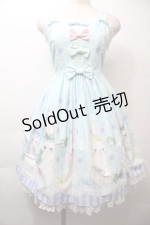 画像: Angelic Pretty / マシュマロバニーリボンジャンパースカート  サックス S-25-10-26-037-AP-OP-SZ-ZS