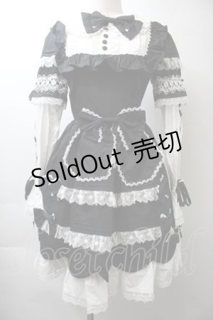 画像: AND ROMEO / リボンレース豪華ワンピース  黒ｘ白 S-25-10-26-043-LO-OP-HR-ZS