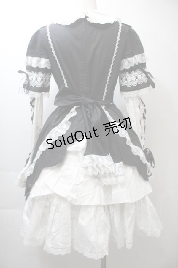 画像2: AND ROMEO / リボンレース豪華ワンピース  黒ｘ白 S-25-10-26-043-LO-OP-HR-ZS (2)