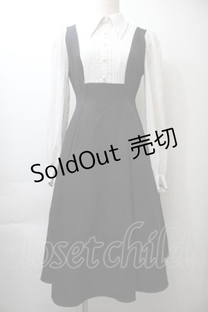 画像: EAT ME / ピンタックブラウスレイヤードワンピース  黒ｘ白 S-25-10-26-044-LO-OP-AS-ZS