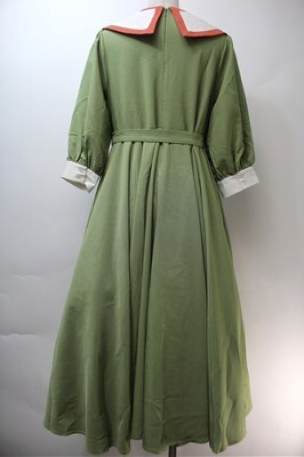 画像2: Favorite / ハサミ風リボンのお裁縫デザインワンピース  グリーン S-25-10-27-013-LO-OP-HR-ZS (2)