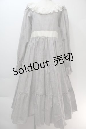 画像: HirokoTokumine / チェックワンピース  グレー S-25-10-27-015-LO-OP-AS-ZS