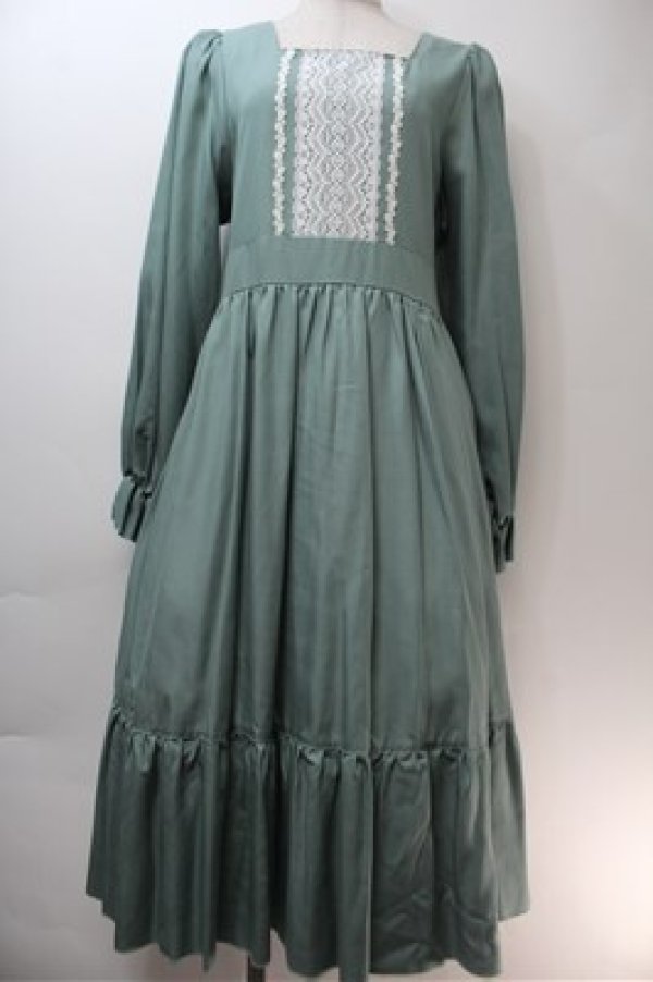 画像1: HirokoTokumine / アリアンヌワンピース  グリーン S-25-10-27-016-LO-OP-AS-ZS (1)