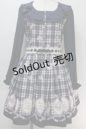 画像: LIZ LISA / チェックローズワンピース  紺 S-25-10-27-021-LO-OP-HR-ZS