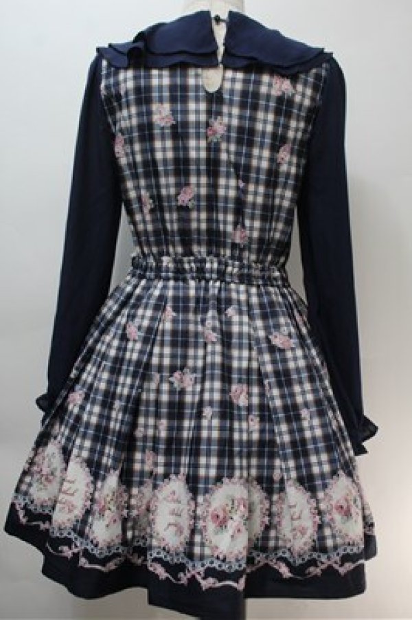 画像2: LIZ LISA / チェックローズワンピース  紺 S-25-10-27-021-LO-OP-HR-ZS (2)