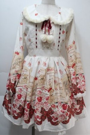 画像: LIZ LISA / テディベアブック柄ワンピース  オフｘ赤 S-25-10-27-024-LO-OP-AS-ZS