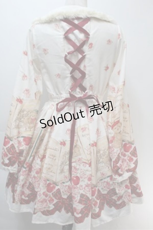 画像2: LIZ LISA / テディベアブック柄ワンピース  オフｘ赤 S-25-10-27-024-LO-OP-AS-ZS (2)