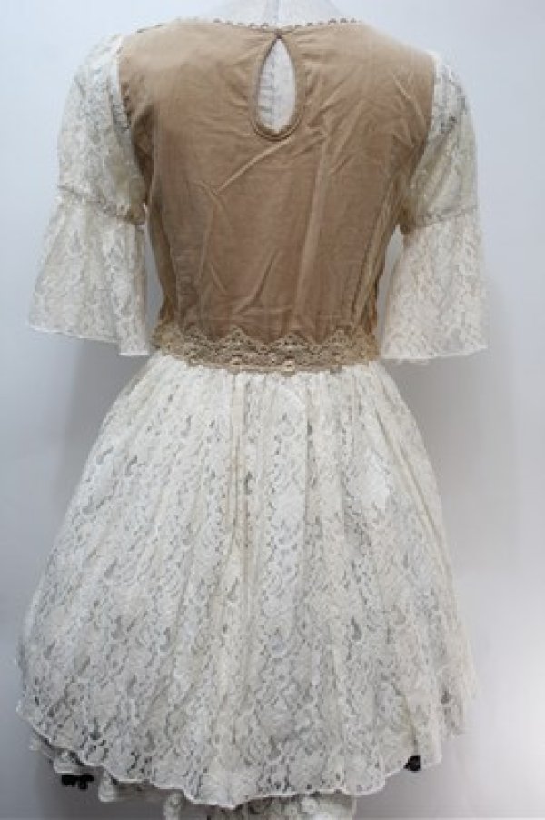 画像2: LIZ LISA / レイヤードデザインワンピース  オフｘベージュ S-25-10-27-029-LO-OP-AS-ZS (2)