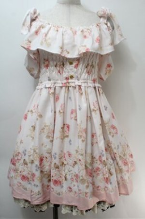 画像: LIZ LISA / 肩リボン花柄ワンピース  ピンク S-25-10-27-034-LO-OP-HR-ZS