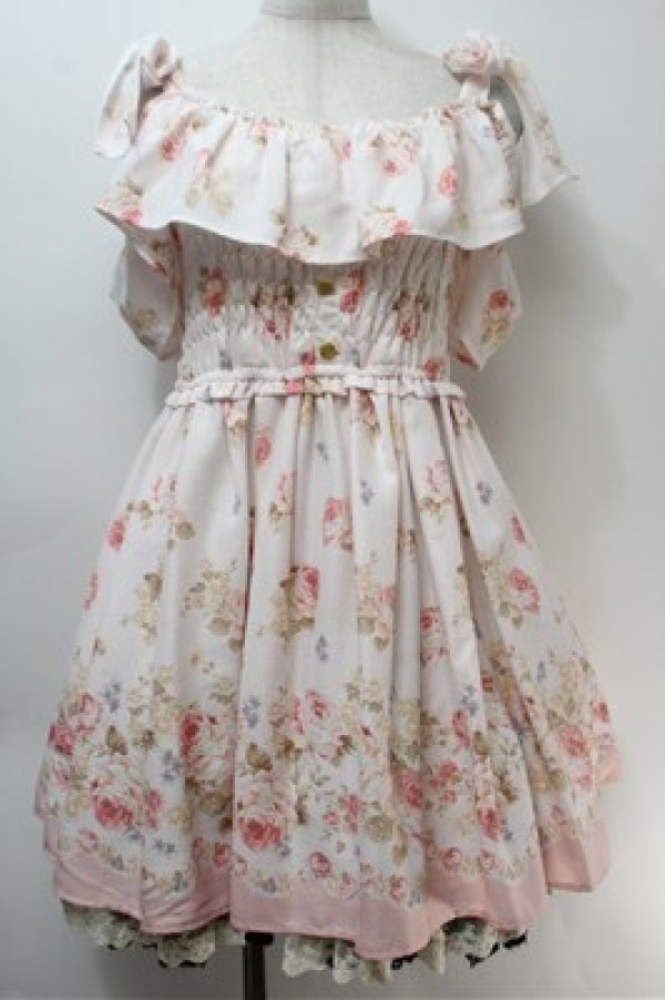 画像1: LIZ LISA / 肩リボン花柄ワンピース  ピンク S-25-10-27-034-LO-OP-HR-ZS (1)