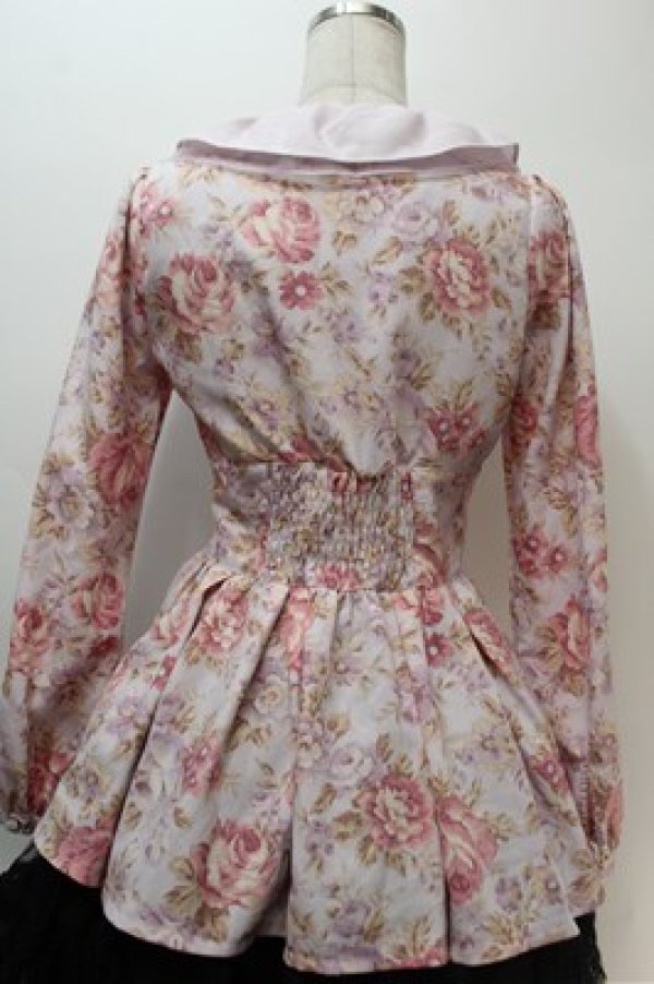 画像2: LIZ LISA / ローズ柄レースアップワンピース  ラベンダー S-25-10-27-037-LO-OP-HR-ZS (2)