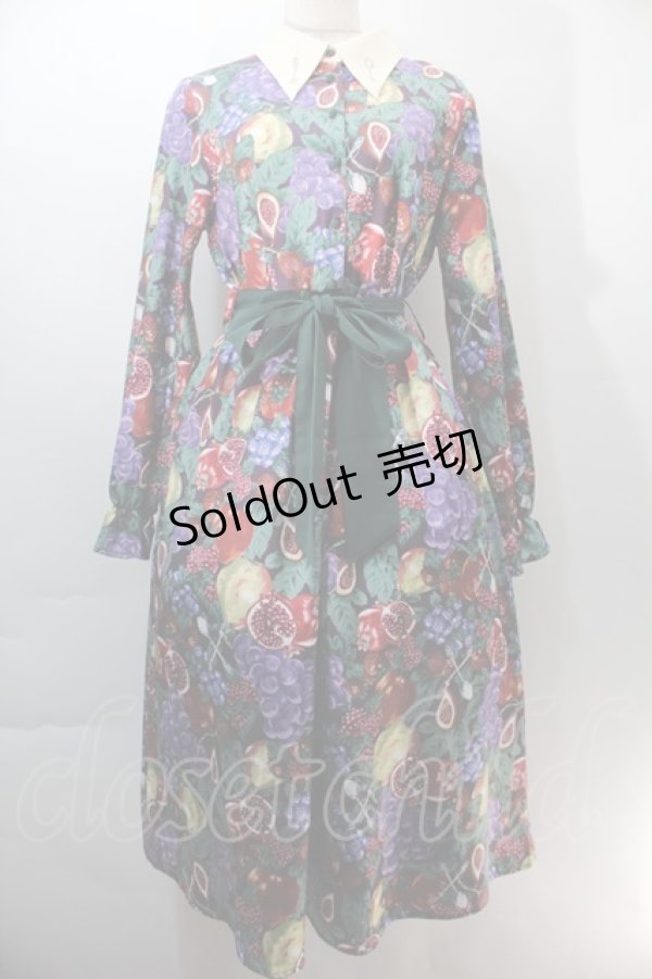 画像1: axes femme / グルマンディーズワンピース  ワイン S-25-10-29-044-AX-OP-AS-ZS (1)