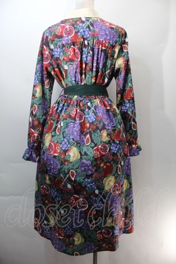 画像2: axes femme / グルマンディーズワンピース  ワイン S-25-10-29-044-AX-OP-AS-ZS (2)