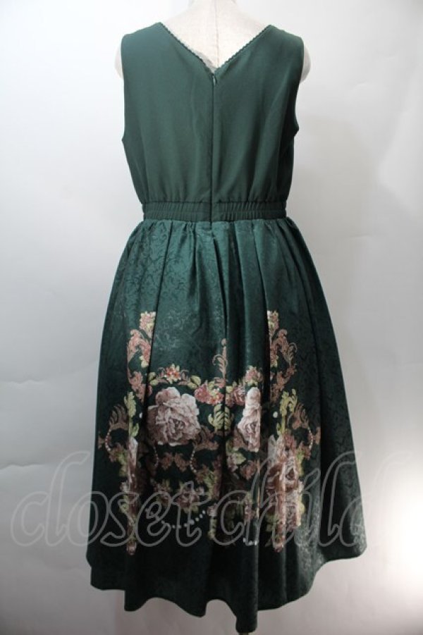 画像2: axes femme NOSTALGIE / 薔薇パネル柄ジャンスカ  グリーン S-25-10-29-045-AX-OP-AS-ZS (2)