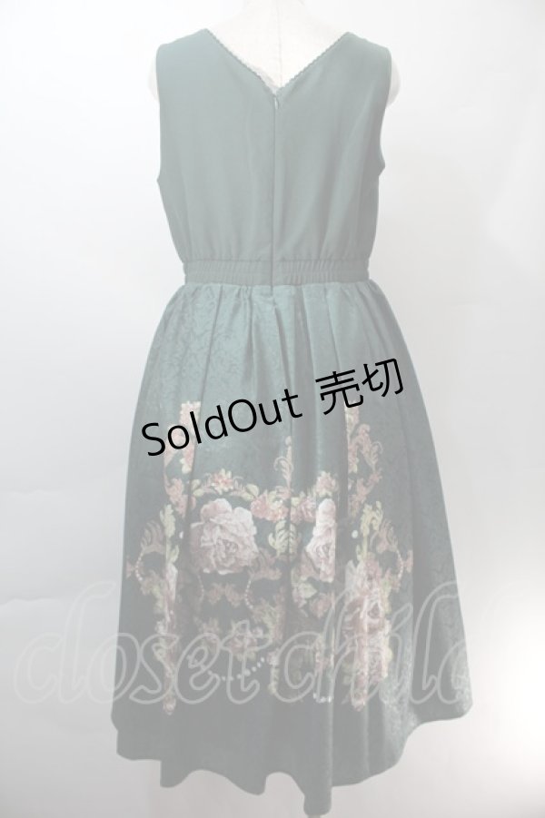 画像2: axes femme NOSTALGIE / 薔薇パネル柄ジャンスカ  グリーン S-25-10-29-045-AX-OP-AS-ZS (2)