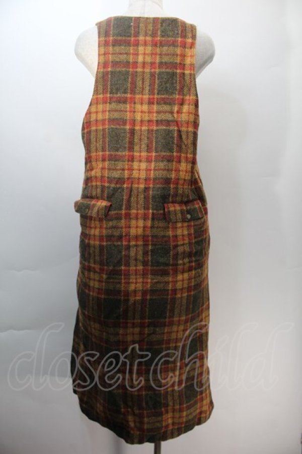 画像2: PINK HOUSE / チェックジャンパースカート  ブラウン S-25-10-29-046-LO-OP-AS-ZS (2)