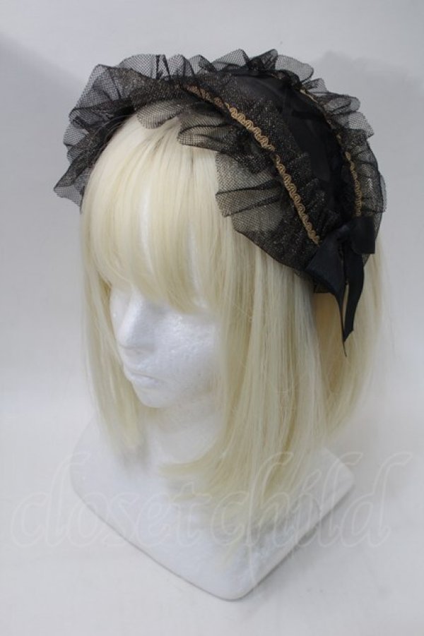 画像1: metamorphose / チュールフリルカチューシャ  黒 S-25-10-29-006-ME-AC-AS-ZS (1)