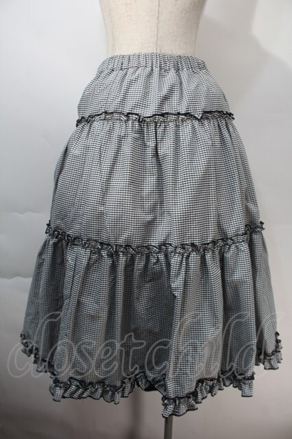 画像2: m petit by misako / NINA'Sギャザースカート  黒ｘ白 S-25-10-29-049-LO-SK-AS-ZS (2)