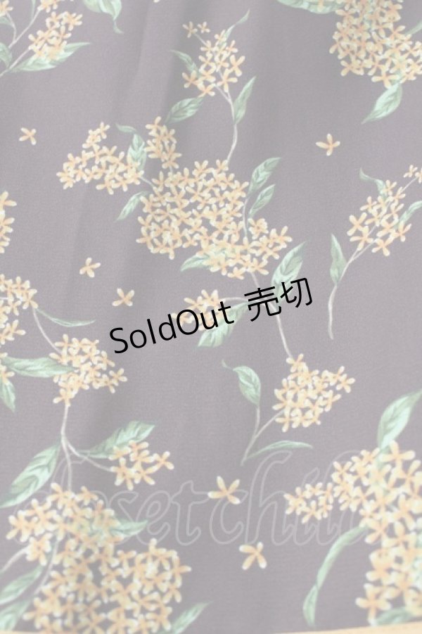 画像3: axes femme / キンモクセイ柄イレヘムスカート  ブラウン S-25-10-29-052-AX-SK-AS-ZS (3)