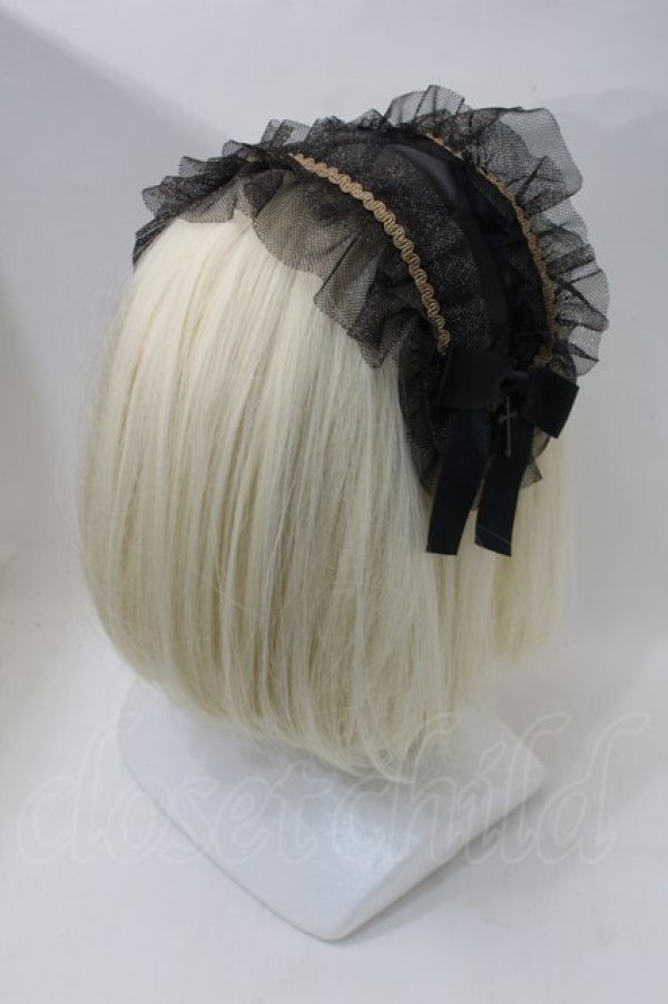 画像2: metamorphose / チュールフリルカチューシャ  黒 S-25-10-29-006-ME-AC-AS-ZS (2)