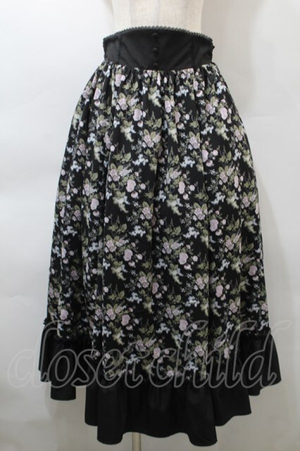 画像1: Kurumi Collaboration / グレイスフルコルセット風ロングスカート  黒 S-25-10-29-053-LO-SK-AS-ZS (1)