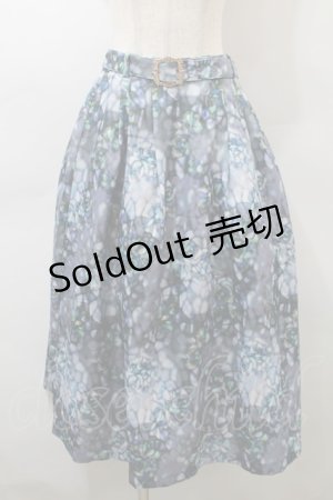 画像: axes femme / ステンドグラスランプ柄スカート  ブルー S-25-10-29-055-AX-SK-AS-ZS