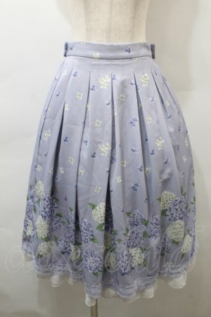 画像: axes femme / 紫陽花パネル柄スカート  ラベンダー S-25-10-29-056-AX-SK-AS-ZS