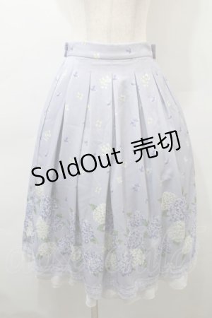 画像: axes femme / 紫陽花パネル柄スカート  ラベンダー S-25-10-29-056-AX-SK-AS-ZS