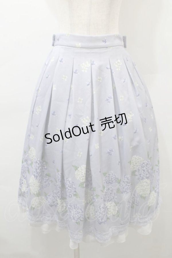 画像1: axes femme / 紫陽花パネル柄スカート  ラベンダー S-25-10-29-056-AX-SK-AS-ZS (1)
