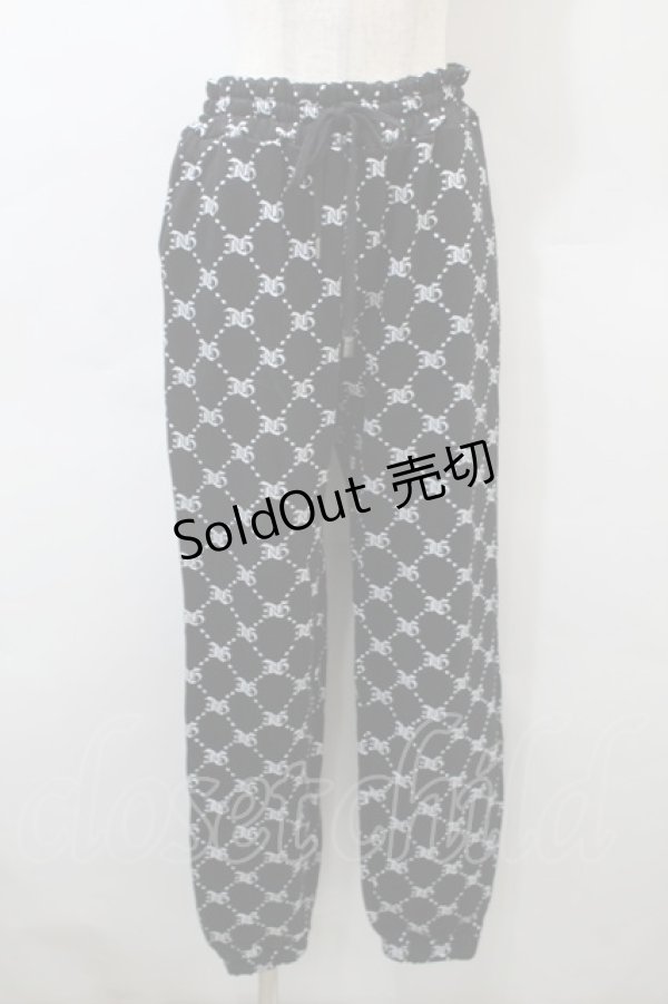 画像1: 【SALE】LOLITA / スウェットパンツ  黒ｘ白 S-25-10-29-060-LO-PA-HR-ZT517 (1)