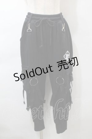 画像: KRY CLOTHING / サス付きスウェットパンツ  黒 S-25-10-29-061-EL-PA-HR-ZS