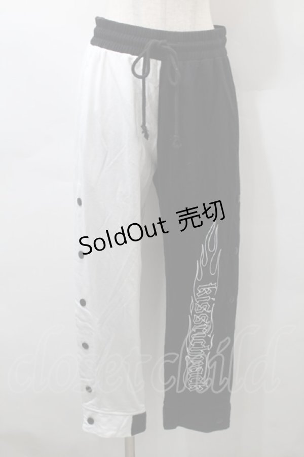 画像1: KRY CLOTHING / 「GIA」スウェットパンツ  黒ｘ白 S-25-10-29-062-EL-PA-HR-ZS (1)