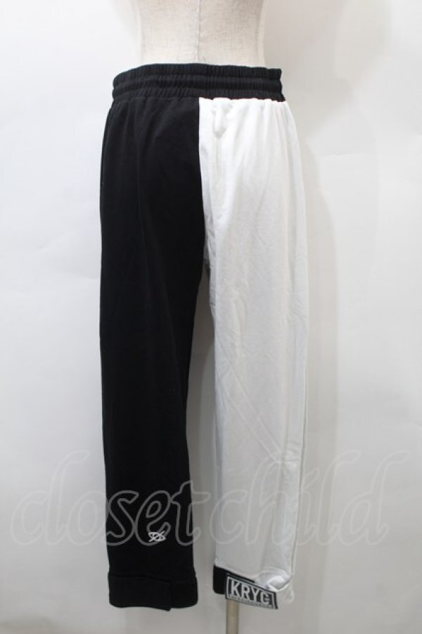 画像2: KRY CLOTHING / 「GIA」スウェットパンツ  黒ｘ白 S-25-10-29-062-EL-PA-HR-ZS (2)