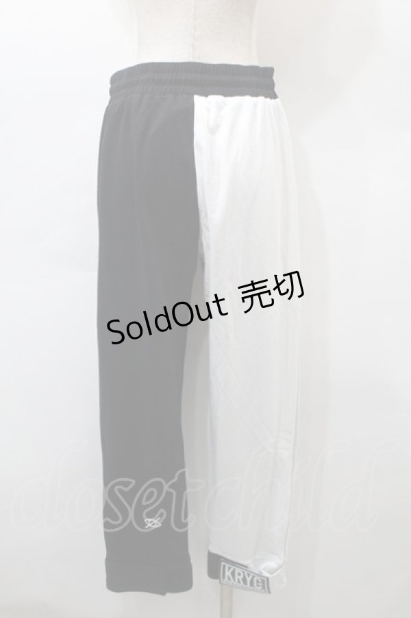 画像2: KRY CLOTHING / 「GIA」スウェットパンツ  黒ｘ白 S-25-10-29-062-EL-PA-HR-ZS (2)