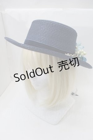 画像: axes femme / アソートフラワーカンカン帽  紺 S-25-10-29-008-AX-AC-HR-ZS