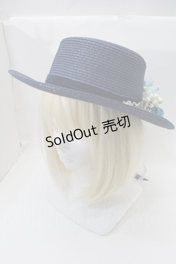 画像1: axes femme / アソートフラワーカンカン帽  紺 S-25-10-29-008-AX-AC-HR-ZS (1)