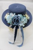 画像2: axes femme / アソートフラワーカンカン帽  紺 S-25-10-29-008-AX-AC-HR-ZS (2)
