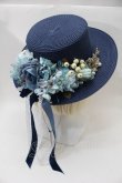 画像3: axes femme / アソートフラワーカンカン帽  紺 S-25-10-29-008-AX-AC-HR-ZS (3)