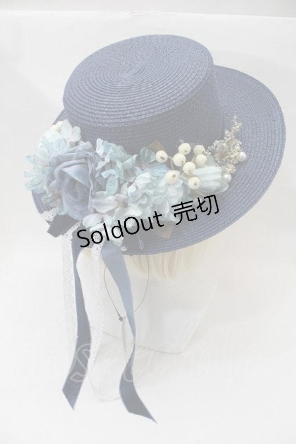 画像3: axes femme / アソートフラワーカンカン帽  紺 S-25-10-29-008-AX-AC-HR-ZS (3)