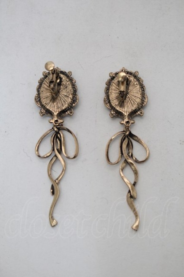 画像2: axes femme / 額縁リボンイヤリング  アンティークゴールド S-25-10-29-001-AX-AC-AS-ZS (2)