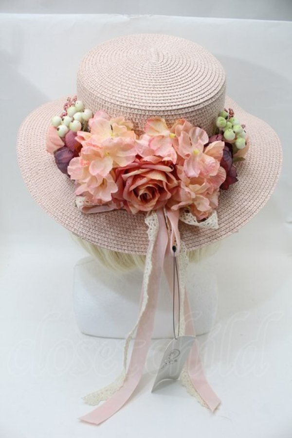 画像2: axes femme / アソートフラワーカンカン帽  ピンク S-25-10-29-009-AX-AC-HR-ZS (2)