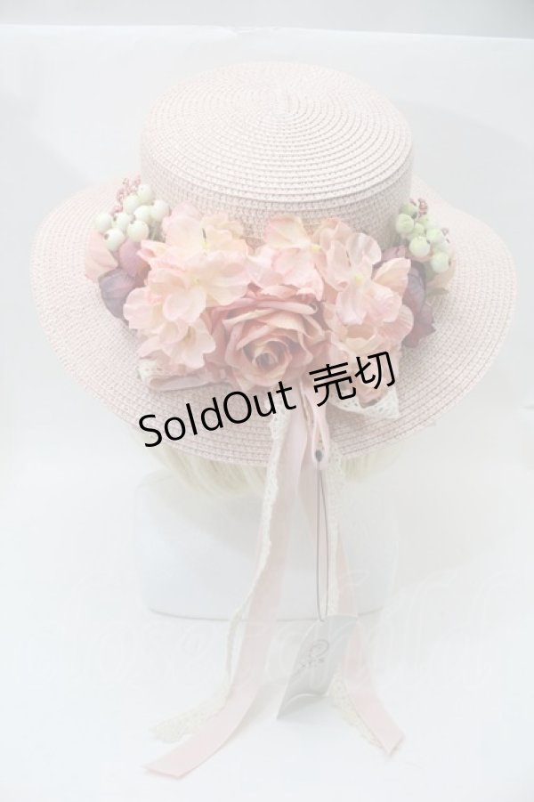 画像2: axes femme / アソートフラワーカンカン帽  ピンク S-25-10-29-009-AX-AC-HR-ZS (2)