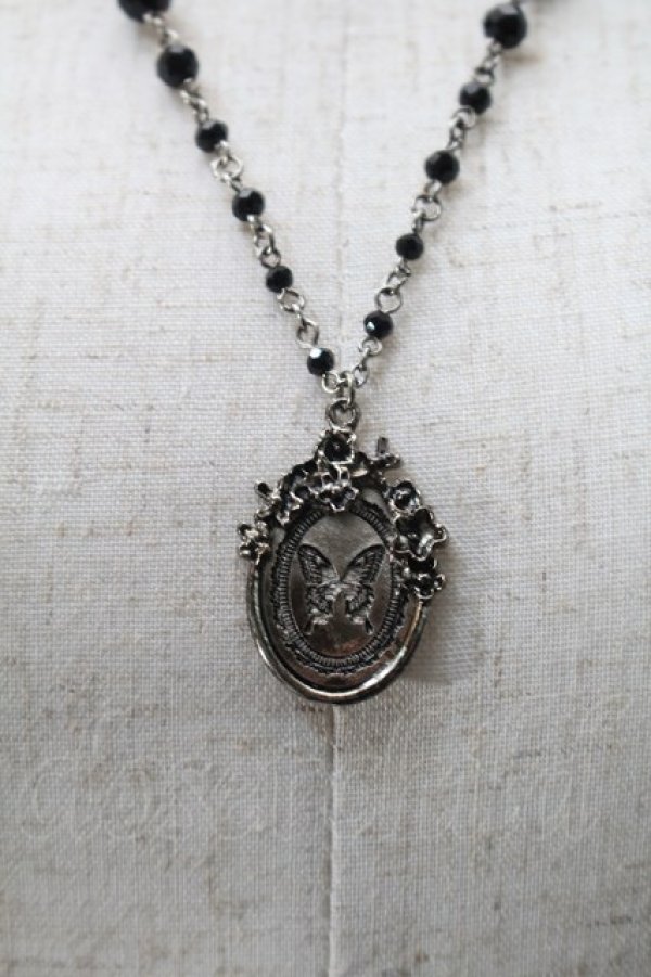 画像1: Sheglit / "Ulysses"オーバルメダルネックレス  黒 S-25-10-29-014-EL-AC-HR-ZS (1)