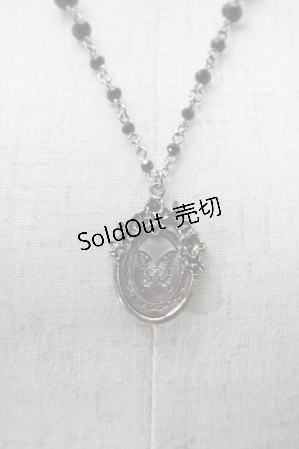 画像1: Sheglit / "Ulysses"オーバルメダルネックレス  黒 S-25-10-29-014-EL-AC-HR-ZS (1)