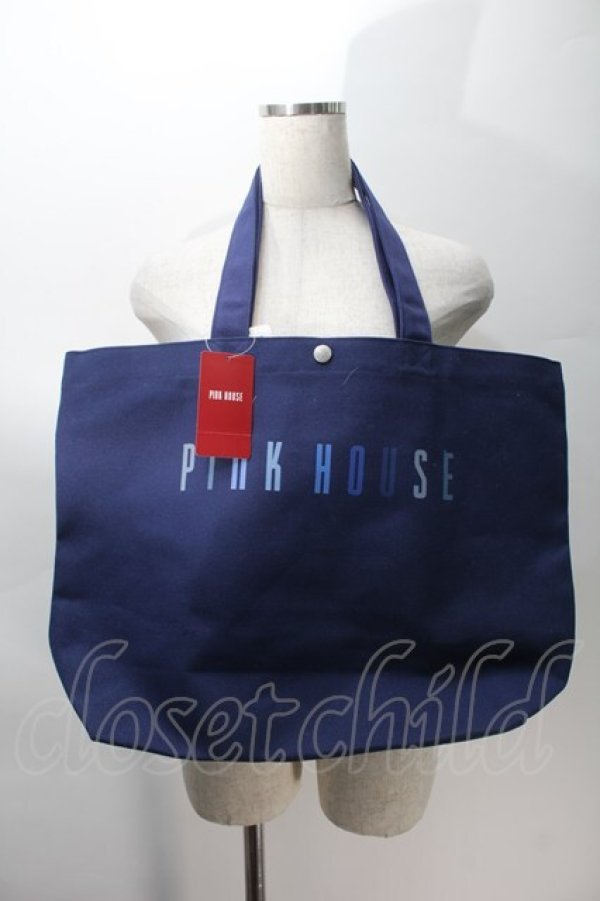 画像3: PINK HOUSE / ロゴトートバッグ  紺 S-25-10-29-016-LO-BG-AS-ZS (3)